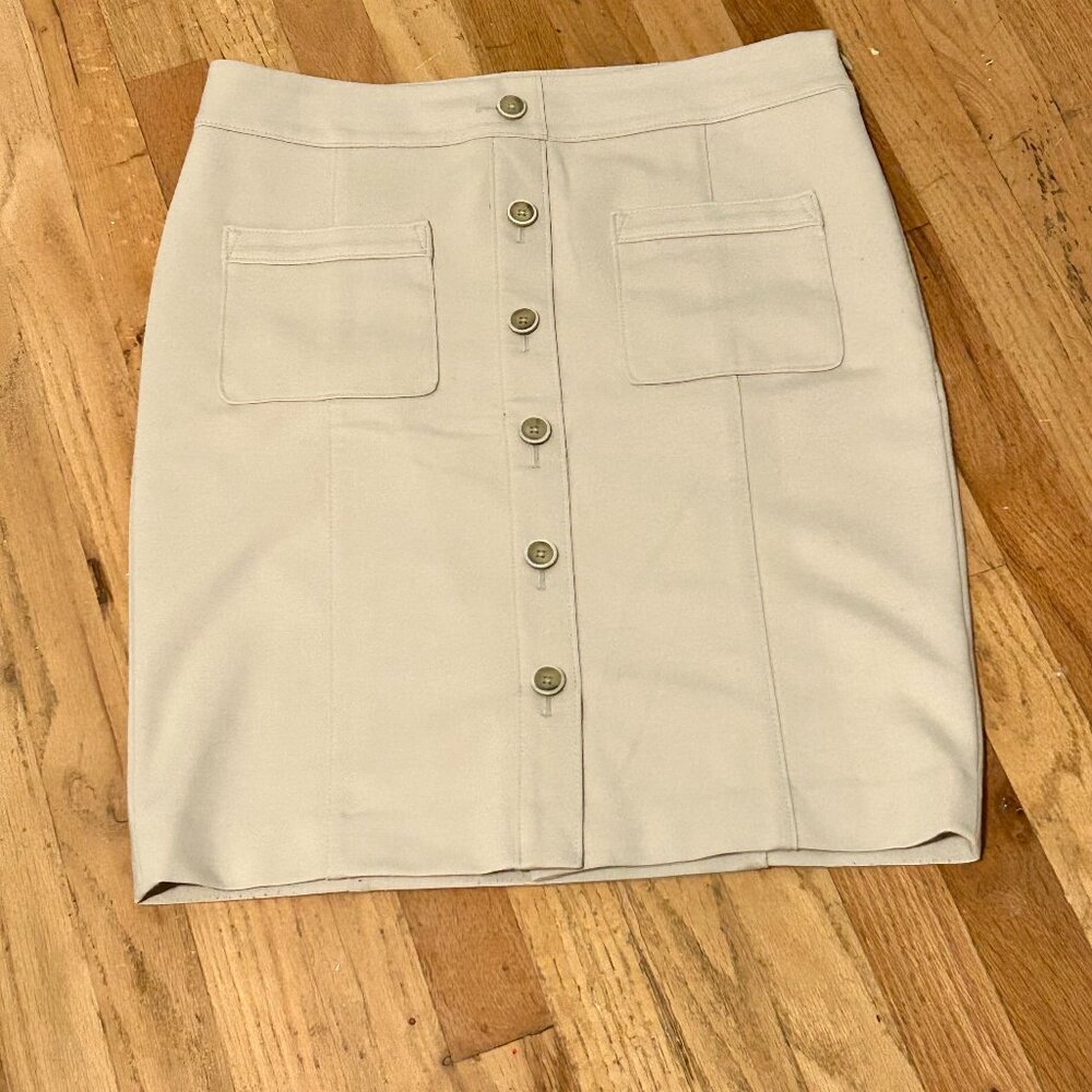 Banana Republic Button-Front Tan Pencil Skirt Size 12